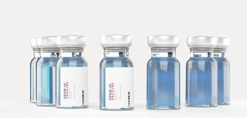 Covid-19 Coronavirus vaccine doses 3d-illustration