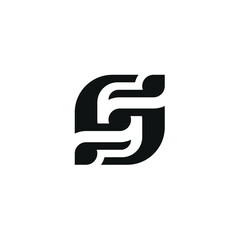 Obraz premium Initials Letter S Vector Leaf Logo Design, Musical Note Concept, Abstract Unique Luxury Style 