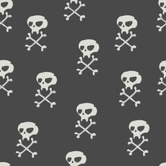 Fototapeta premium Vector seamless pattern with halloween skulls.