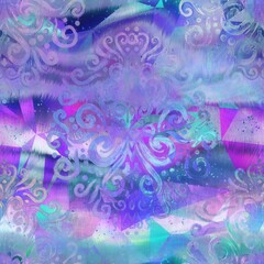 Seamless iridescent rainbow light pattern for print. High quality illustration. Swirly mix of pastel colors resembling holographic foil. Fantasy spectrum mermaid fantastical pattern for print.