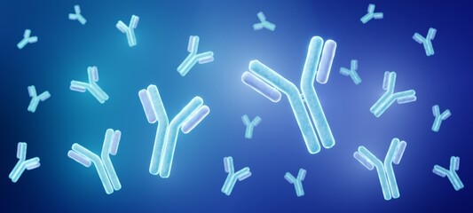 Antibodies, Immunotherapy, Immunity 3d illustration