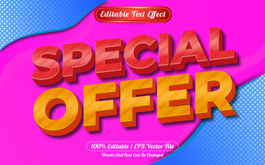 Special offer 3d editable text effect abstract background