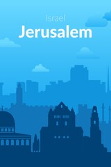 Fototapeta premium Jerusalem, Israel famous city view background.
