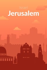 Fototapeta premium Jerusalem, Israel famous city view background.