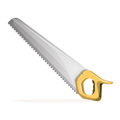 Vector realism of a stylized saw on a white background. EPS 10. Concept. Cartoon