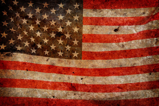American flag background with grunge effect