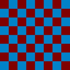 Checkerboard 8 by 8. Blue and Maroon colors of checkerboard. Chessboard, checkerboard texture. Squares pattern. Background.