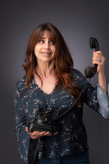 woman with a telephone