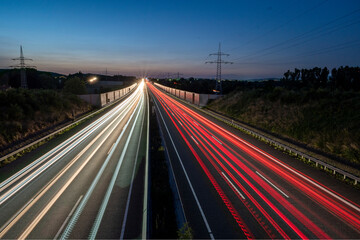 Fototapeta na wymiar German Highway (Autobahn) A7 - great long exposure