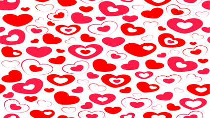 Red hearts on white background, Valentine's day, happy wedding
