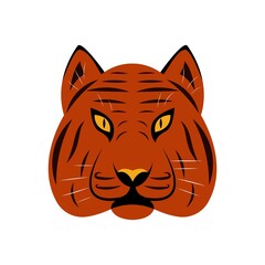 Tiger's head on a white background