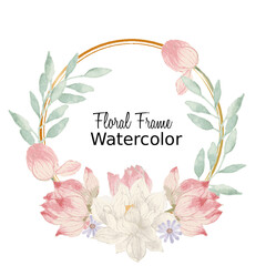 Lotus Watercolor Flower Frame