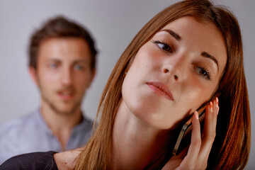 couple problems concept, is she cheating on him?