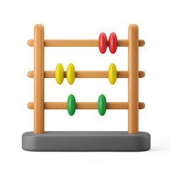 abacus children toy math class symbol 3d rendering 3d icon 3d illustration isolated - obrazy, fototapety, plakaty