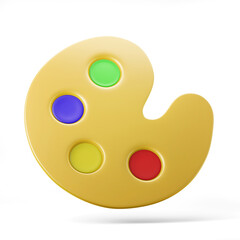 painting color palette 3d rendering 3d icon 3d illustration isolated