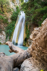 Neda Wasserfall auf Peloponnes in Griechenland