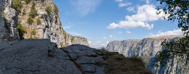Panorama Aufnahme Vikos Schlucht Oxya Aussichtspunkt