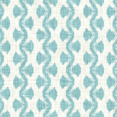 Aegean teal broken stripe rustic linen texture background. Summer line coastal living style. Light turquoise blue cloth effect textile seamless pattern. Washed out beach cottage fabric material. 
