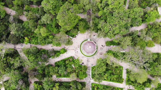 aerial view of the garden of san marcos, in Aguascalientes, Mexico.