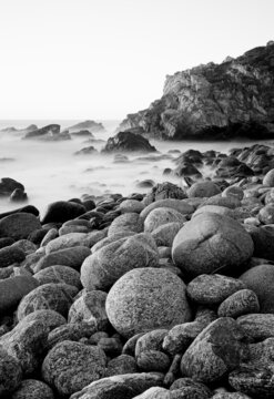 Rocks by the sea long exposure