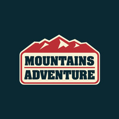 Mountain adventure badge emblem logo design concept
