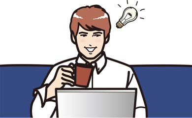 何かがひらめいた男性