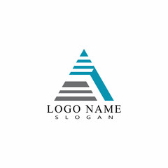 Futuristic Triangle Chain logo design inspiration