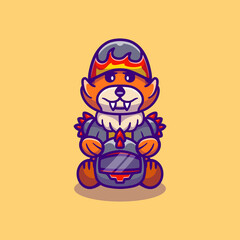 cute fox motorcycle gang member