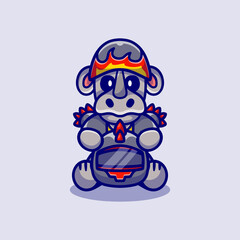 cute rhino motorcycle gang member