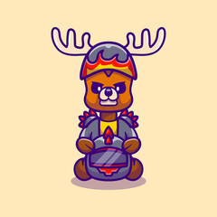 cute deer motorcycle gang member