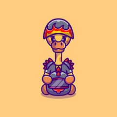 cute giraffe motorcycle gang member