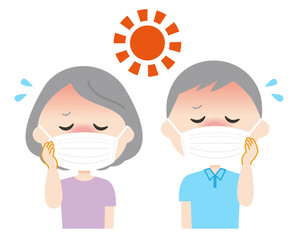 Vector illustration of an elderly man and woman.