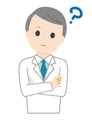 Vector illustration of an elderly male pharmacist.