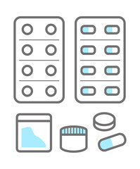 A set of icons medicines.