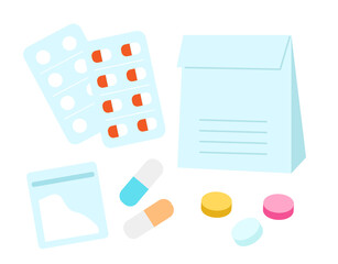 A set of icons medicines.