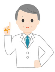 Vector illustration of an elderly male pharmacist.