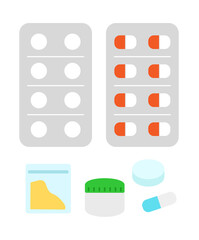 A set of icons medicines.