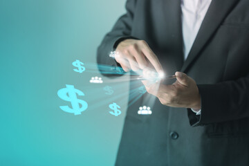 money transfer in digital world, business and technology concept,financial transactions on smartphones