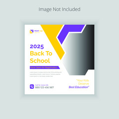 Kids school admission social media post banner template design