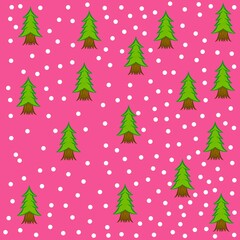 christmas tree pattern and snowflakes kids design.