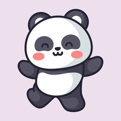 cute panda is posing adorable