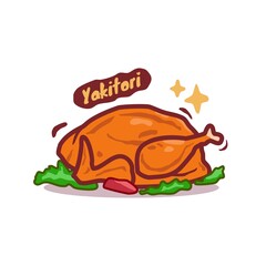 Grilled chicken vector