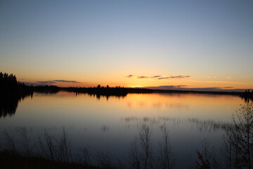 Fototapeta na wymiar Fall Sunset, Elk Island National Park, Alberta