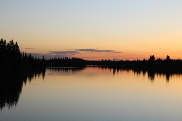 Fototapeta premium Dusk On Astotin, Elk Island National Park, Alberta