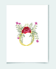 
Beautiful hand drawing wedding invitation floral design Free Vector