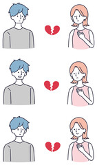 婚活　男女　シンプルイラスト