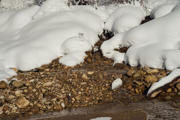 The image of the stream of melt water.