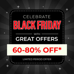 Black Friday offers Sale banners for advertisement, flyer