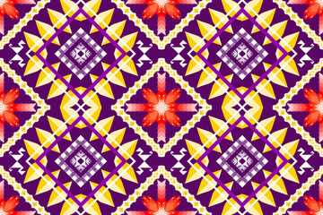 Geometric ethnic oriental seamless pattern art traditional Design for background,carpet,wallpaper,clothing,wrapping,Batik,fabric,Vector illustration.embroidery style.