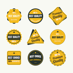 Retro label and banner collection with yellow color.